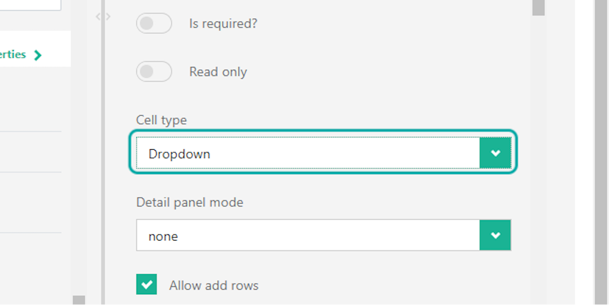 In the "Cell type" field in the properties, you'll notice you have several options. Choose the one that best fits your application.