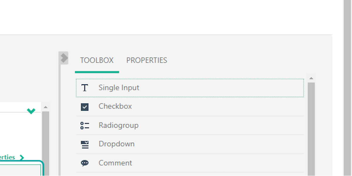 Drag a single input or comment question into the form builder