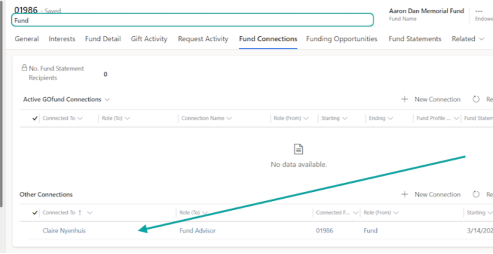 Connection now tied to the fund